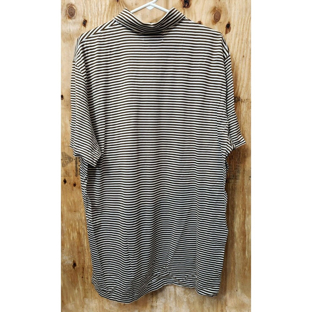Polo Ralph Lauren Polo Shirt Men's XL Brown White Striped Pima Cotton Pocket - Picture 6 of 6